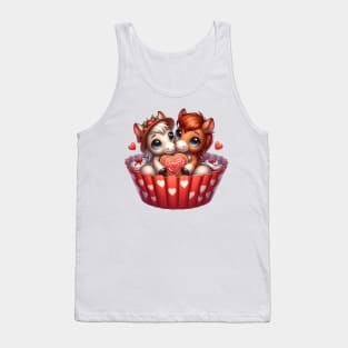 Valentine Horse Couple In A Cupcake Tank Top